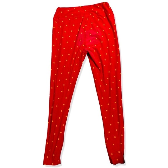 ⭐️LULAROE Soft Red and Orange Polka Dot Leggings - Picture 2 of 4